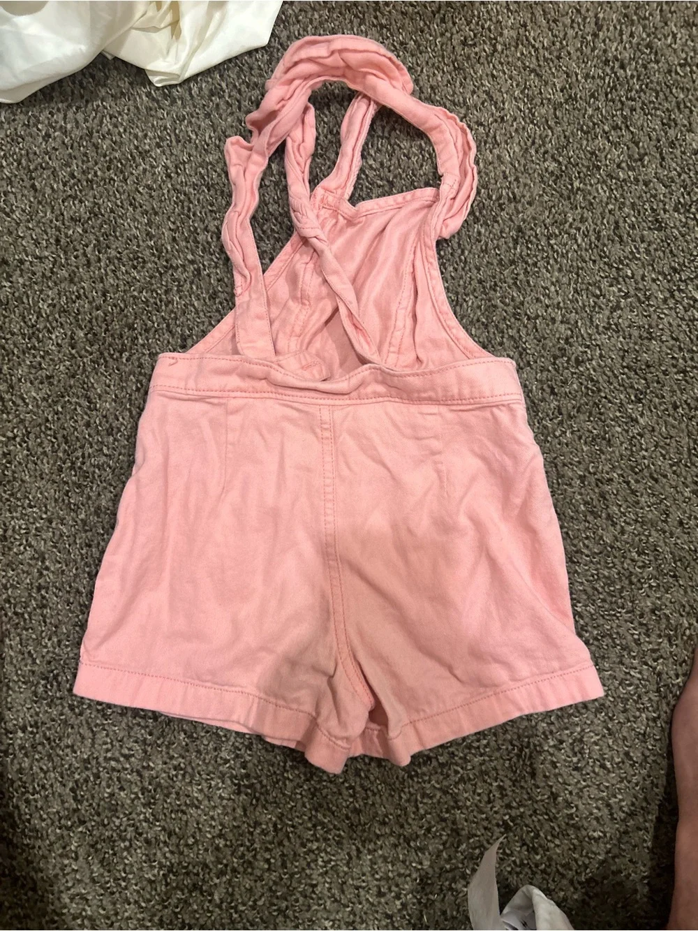 Old Navy Pink Ruffle-strap Short Overalls